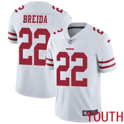 San Francisco 49ers Limited White Youth Matt Breida Road NFL Jersey #22 Vapor Untouchable